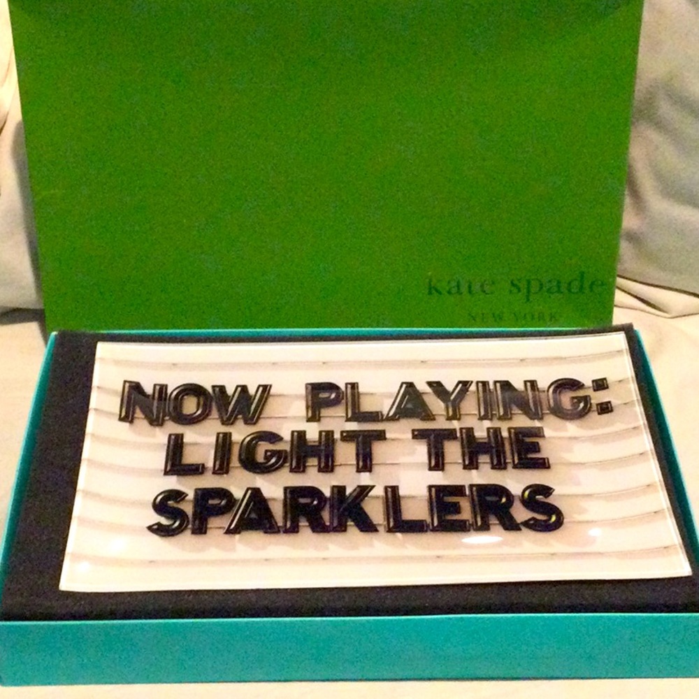 Kate Spade non lead crystal rectangular tray… new in box